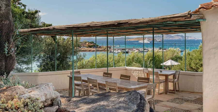 Manicured Mediterranean garden with lawns and panoramic sea views